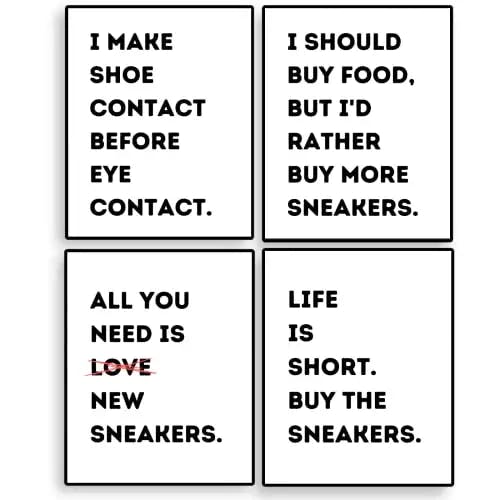 Hypebeast Sneaker Poster - Quote Room Decor, Hypebeast Room Decor, Sneaker Head Things Wall Art, Cool Jordan Shoe Posters for Teen Guys Bedroom, Hype Beast Dorm Stuff - 8x10 in. LAMINATED - No Frame